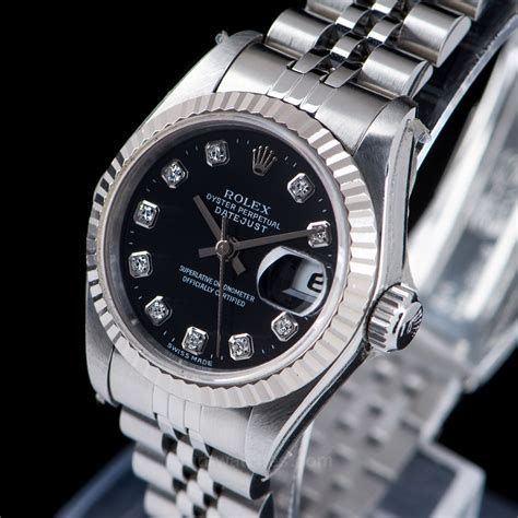 rolex oyster perpetual date ladies diamond bezel|Rolex datejust with diamond bezel.